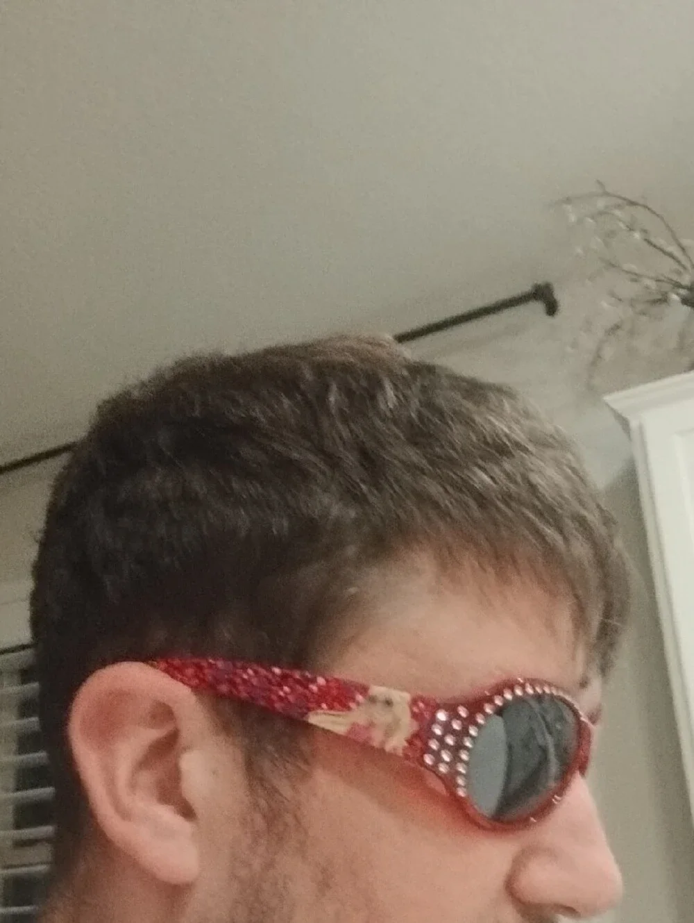 Barbie Red Jeweled Oval Kids Sunglasses